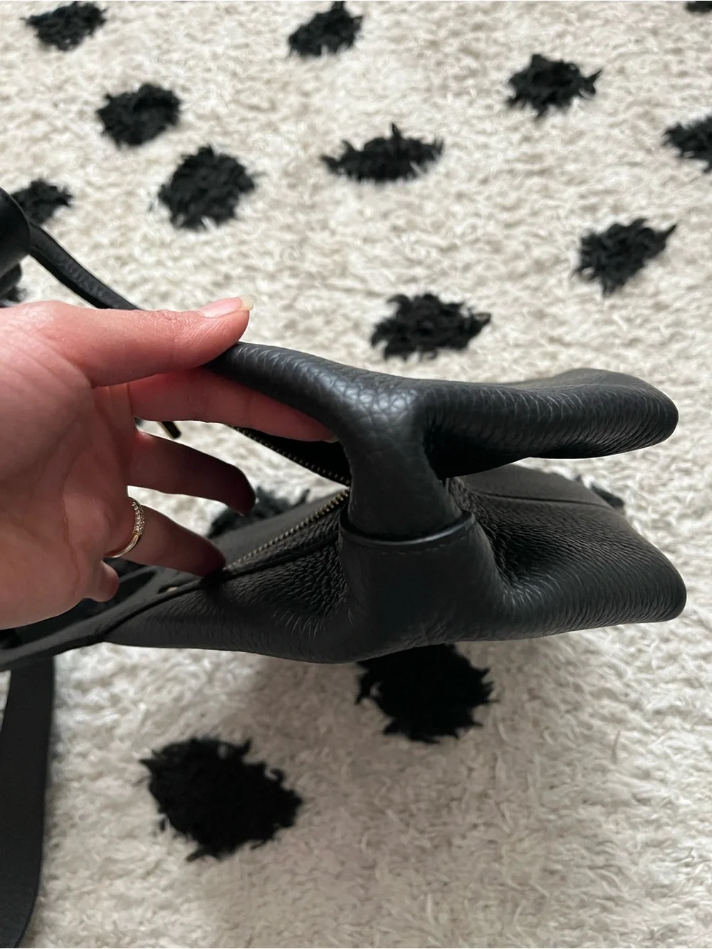 CUYANA Paloma Bag Black Pebbled Leather Tote Bag